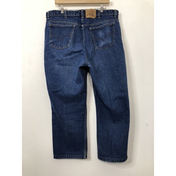 Vintage Levi Strauss 619 Mens 42x25 Blue Denim Jeans Straight Hemmed - Picture 3 of 8